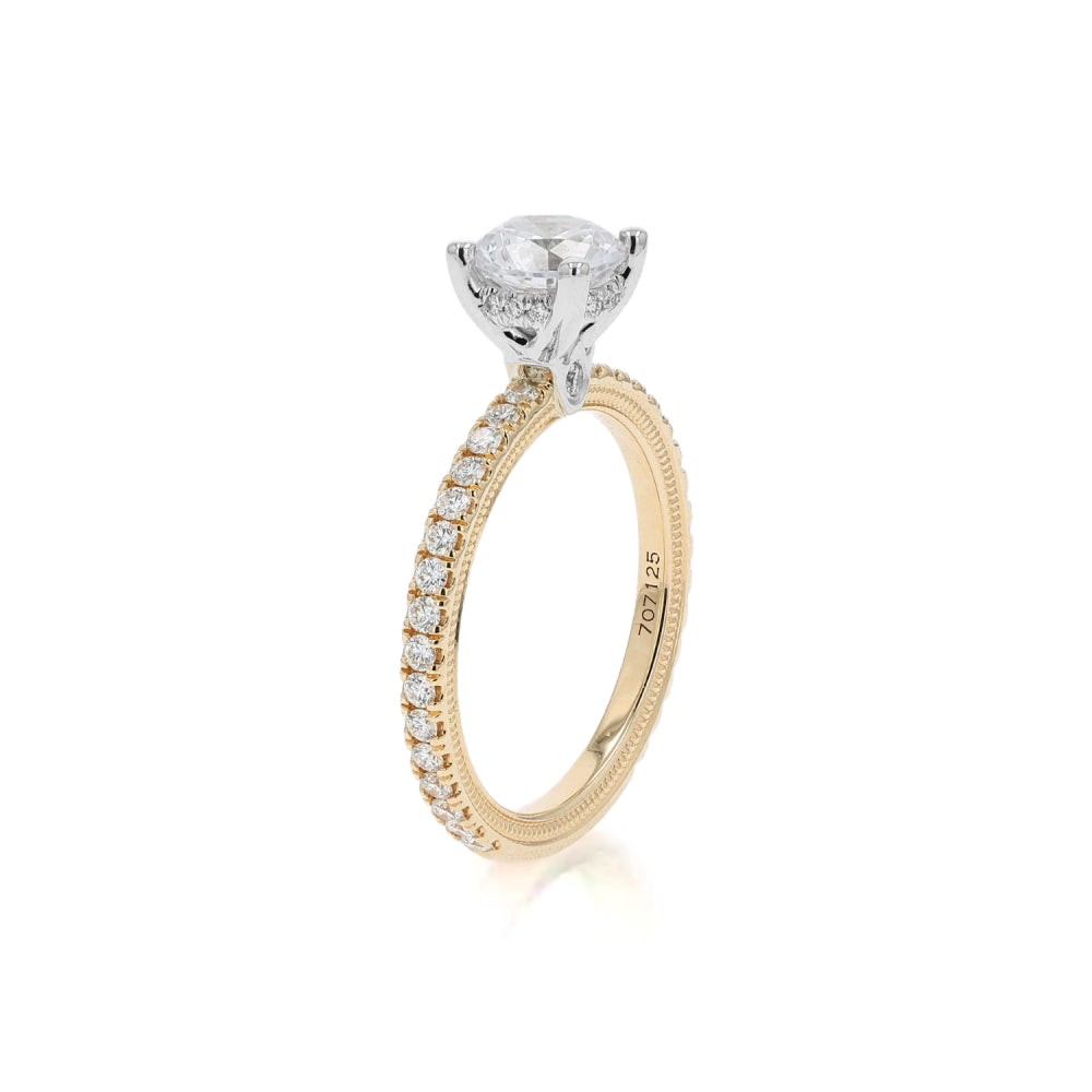 Verragio Tradition 14k Gold Round Diamond Hidden Halo Engagement Ring