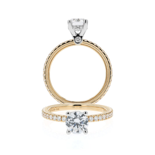 Verragio Tradition 14k Gold Round Diamond Hidden Halo Engagement Ring