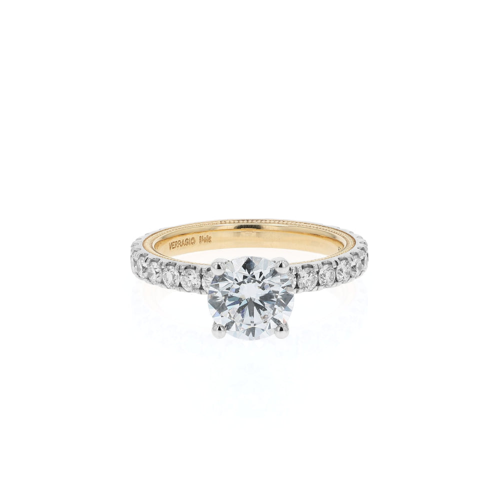 Verragio Tradtion 14k Gold Round Diamond Hidden Halo Engagement Ring