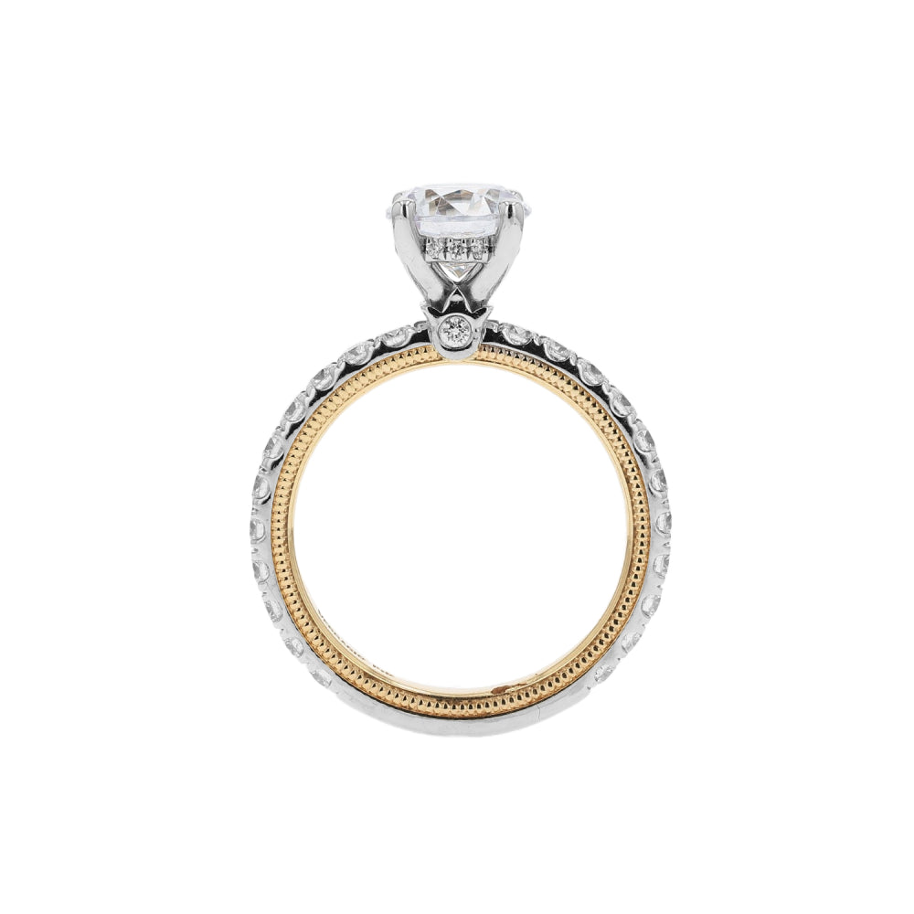 Verragio Tradtion 14k Gold Round Diamond Hidden Halo Engagement Ring