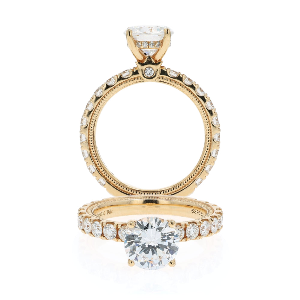 Verragio Tradition 14k Gold Round Diamond 3/4 Way Engagement Ring