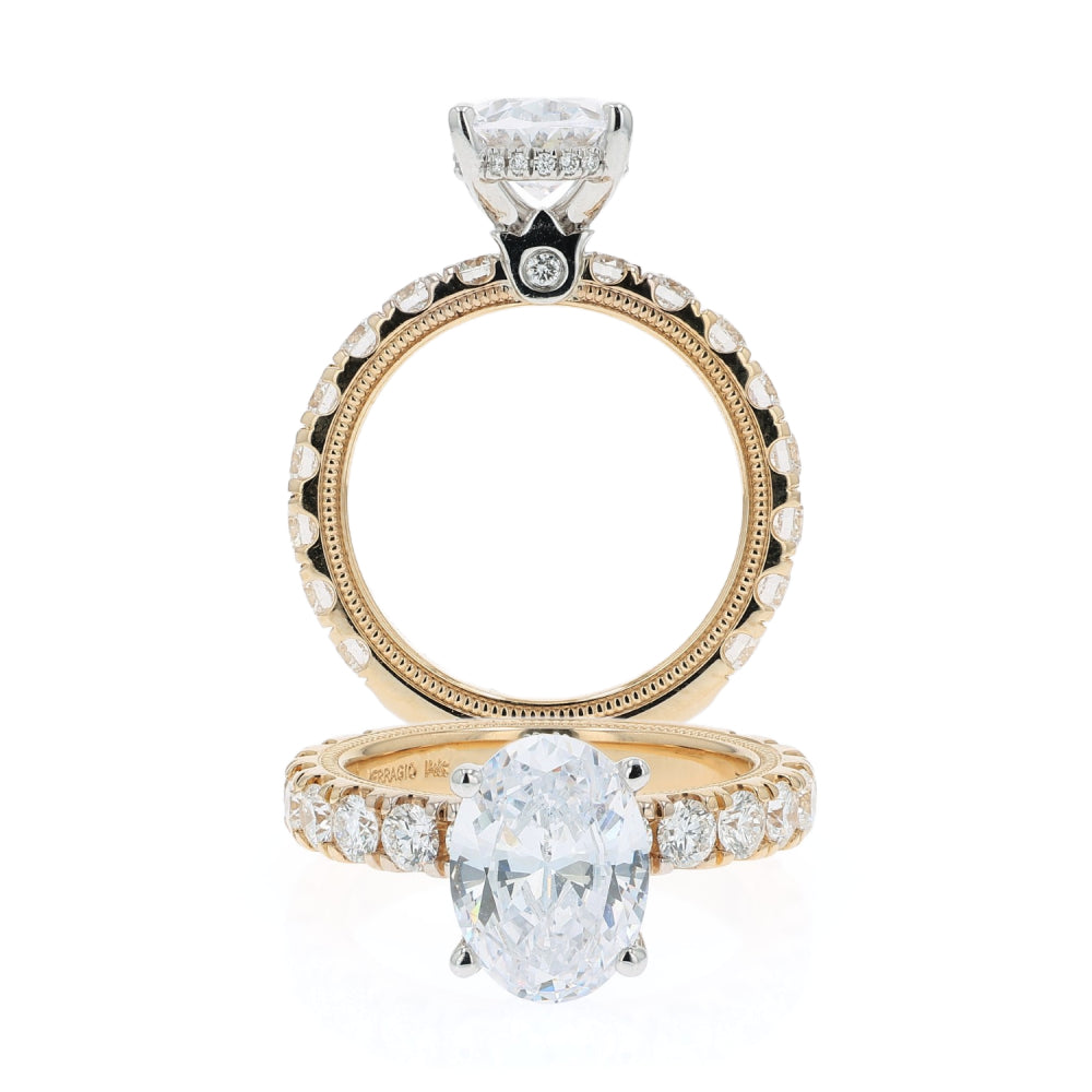 Verragio Tradition 14k Gold Oval Diamond Hidden Halo Engagement Ring