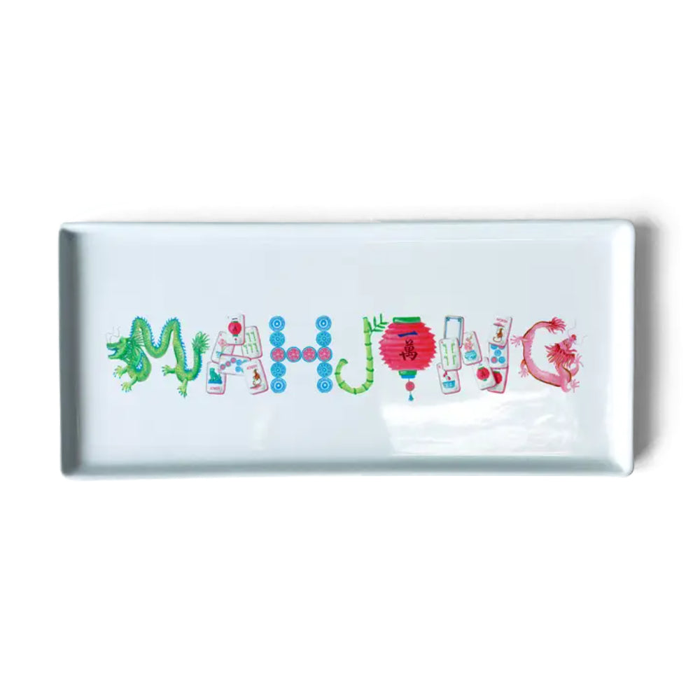 Dishique Mahjong Icons Typography Tray 10.5" Long