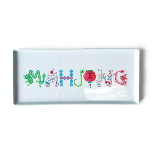 Dishique Mahjong Icons Typography Tray 10.5" Long