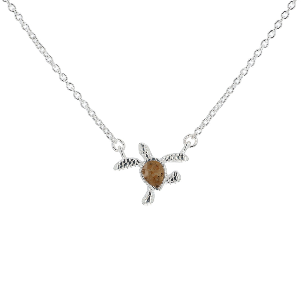 Dune Jewelry Sterling Silver Delicate Dune Turtle Necklace