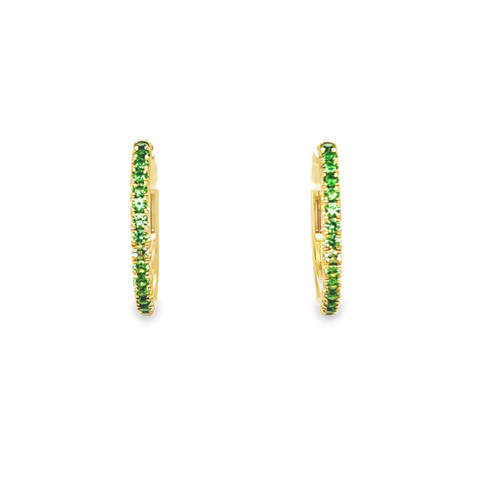 Lisa Nik 18k Tsavorite Ombre Hoop Earrings