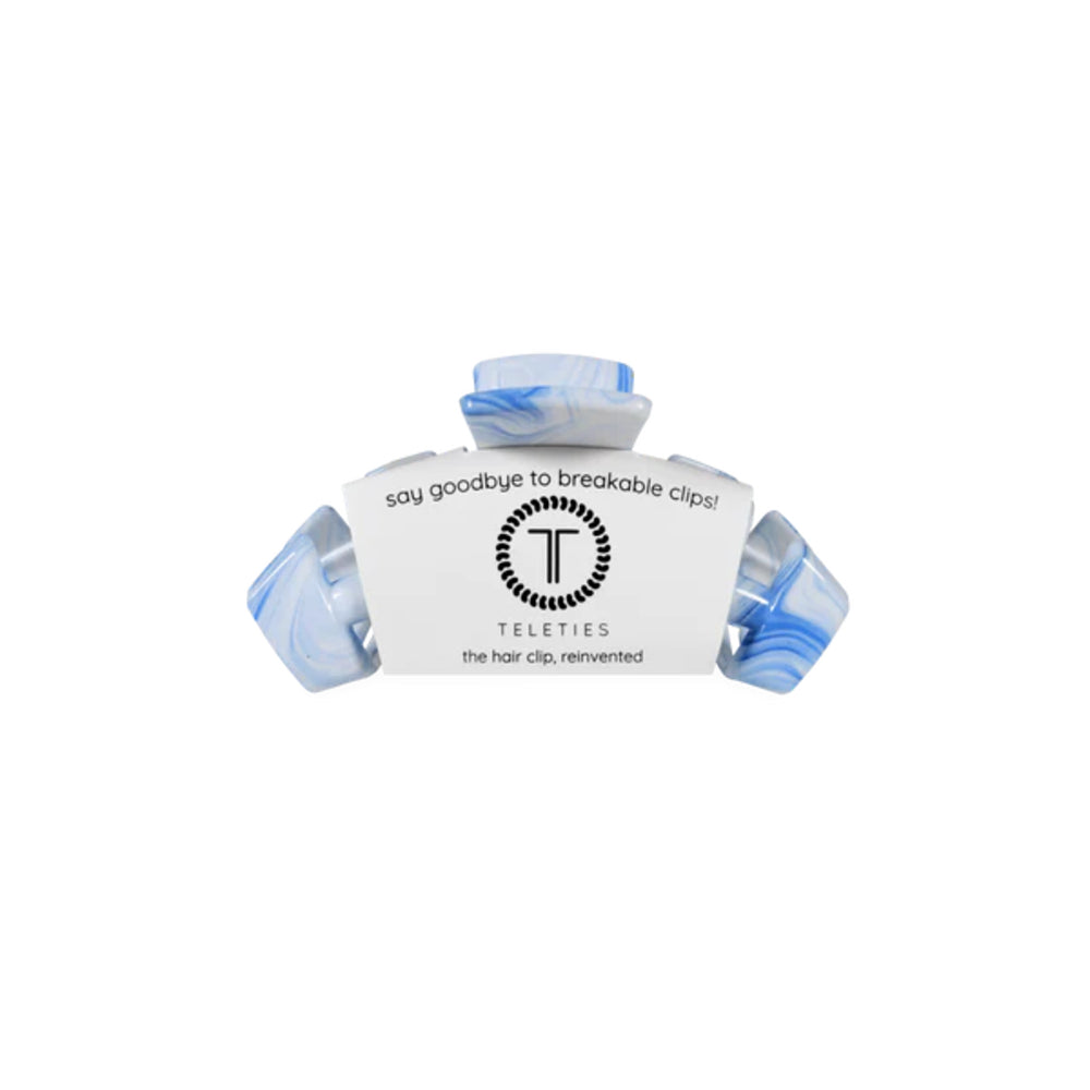 Teleties hair clip with packaging on a white background