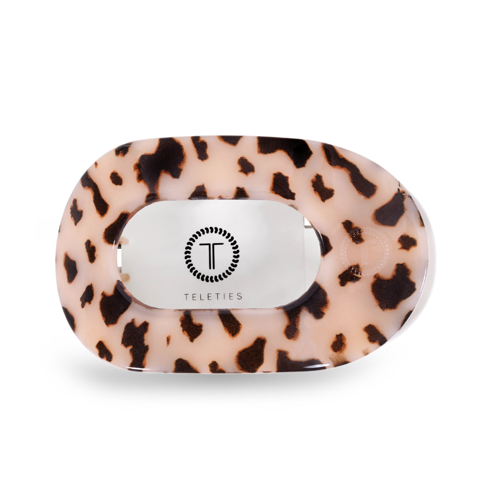 TELETIES Round Flat Hair Clip Blonde Tortoise