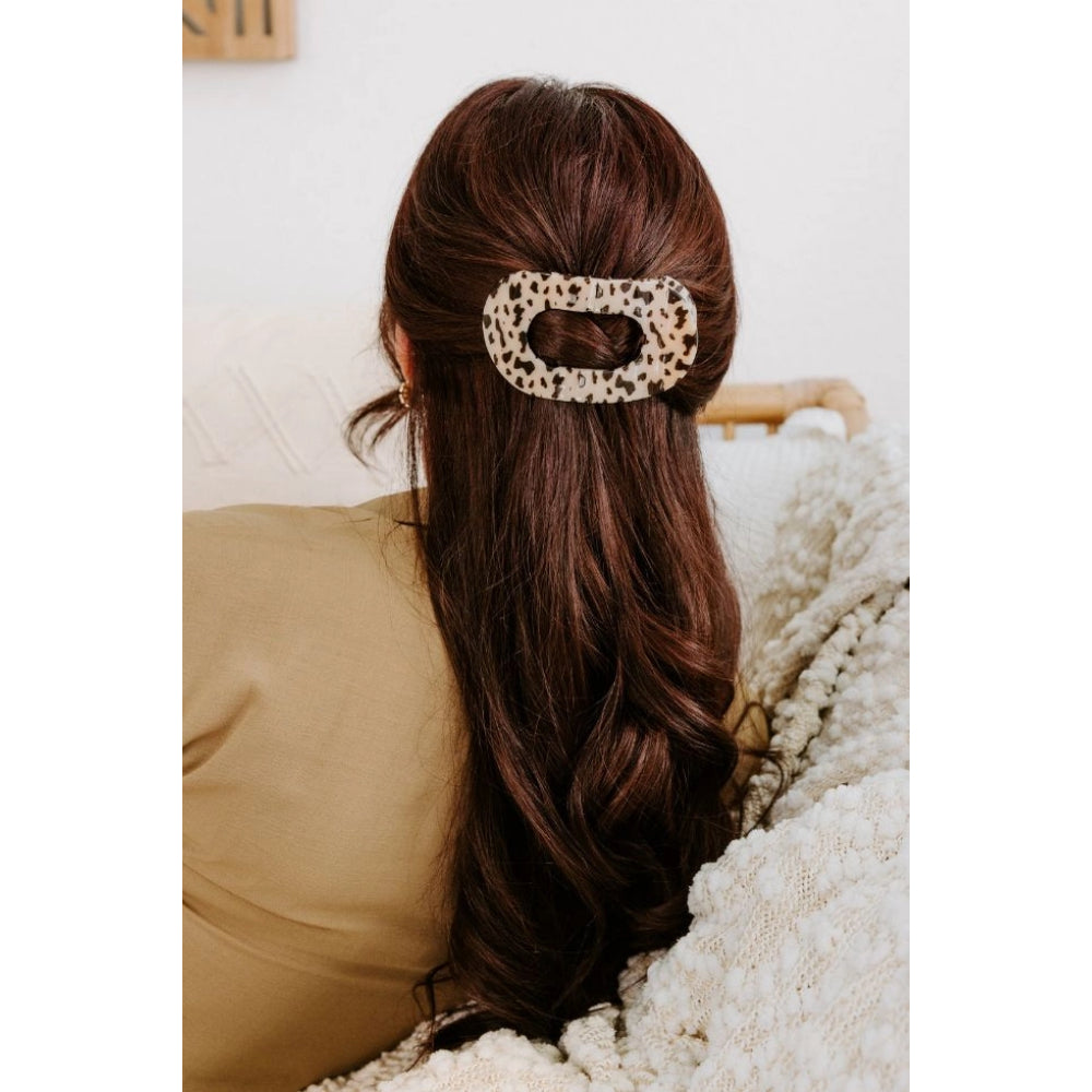 TELETIES Round Flat Hair Clip Blonde Tortoise