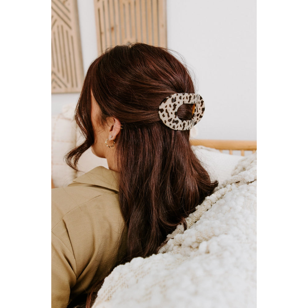 TELETIES Round Flat Hair Clip Blonde Tortoise
