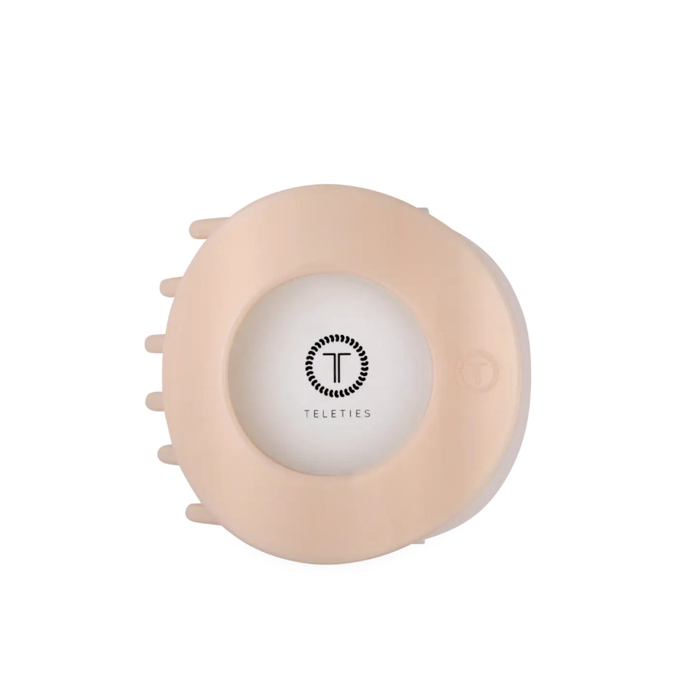 TELETIES Almond Beige Flat Circle Hair Clip
