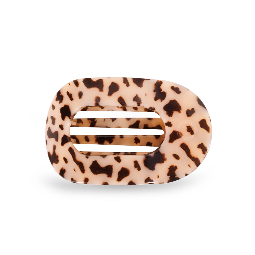 TELETIES Round Flat Hair Clip Blonde Tortoise