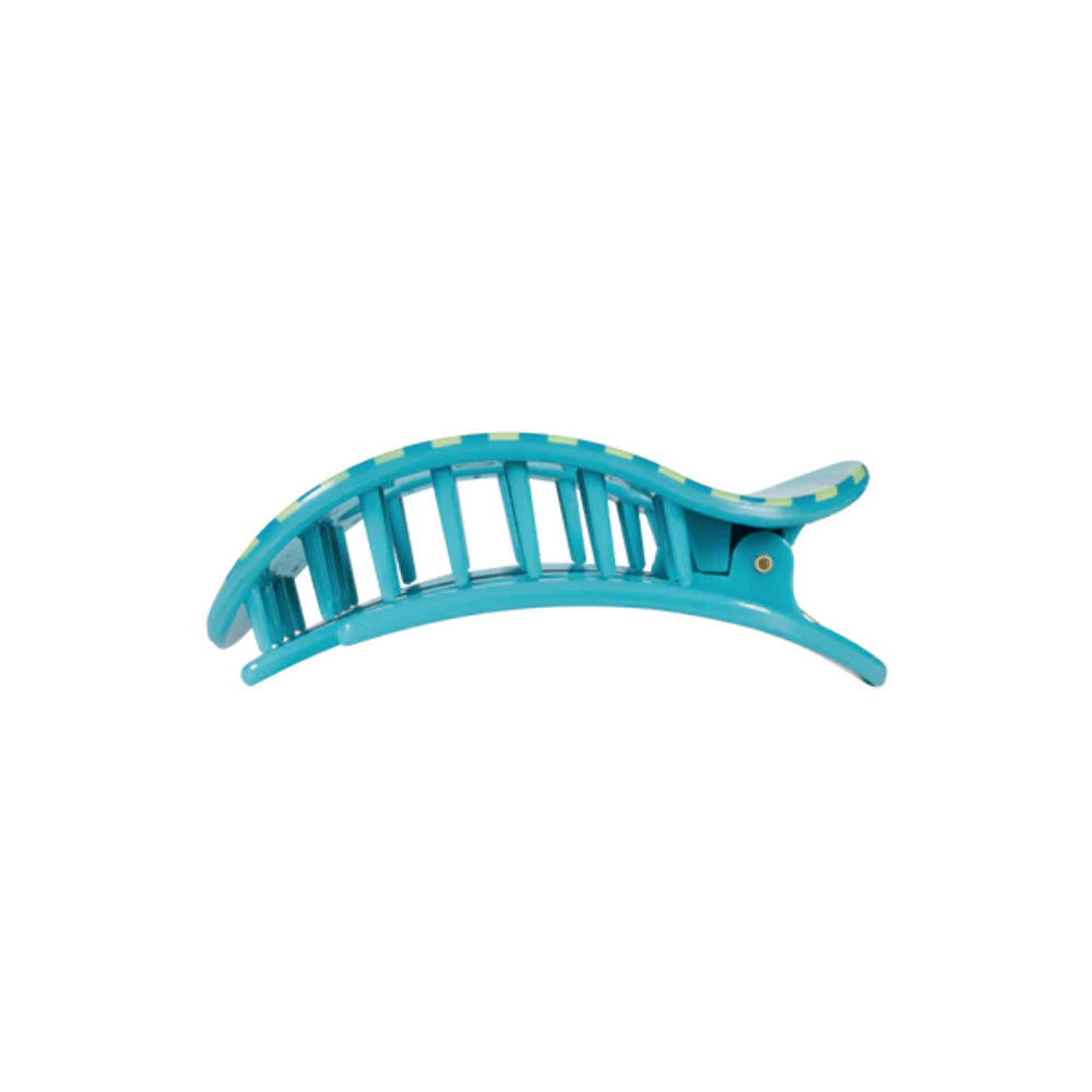 Blue hair clip on a white background