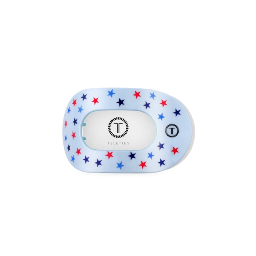 Blue flat hair clip with stars