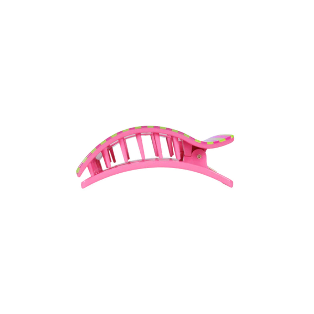 Pink hair clip on a white background