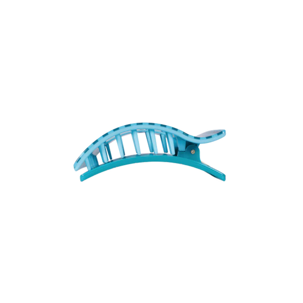 Blue hair clip on a white background