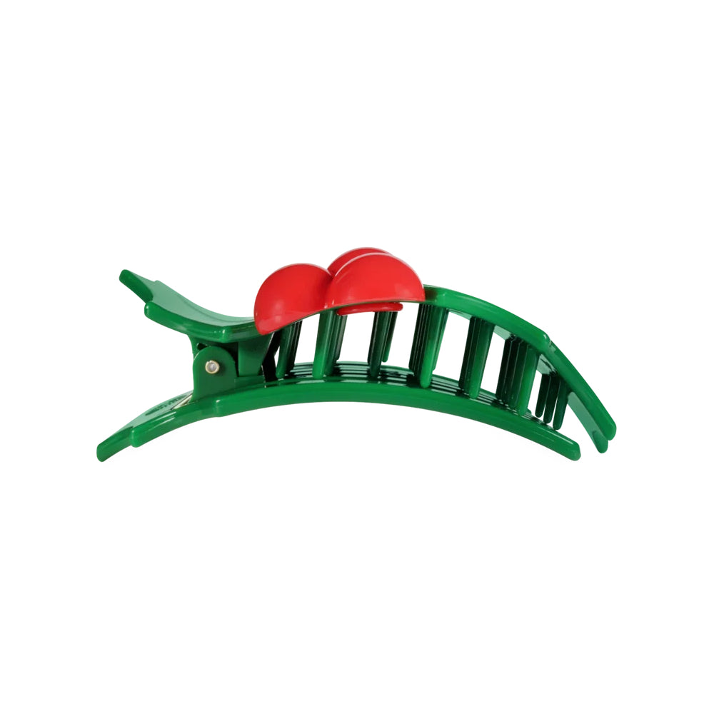 TELETIES Glitter Holly Leaves Flat Hair Clip
