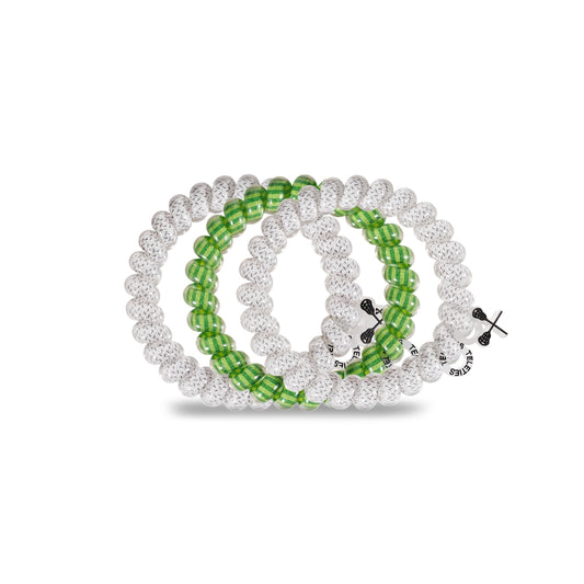 TELETIES Spiral Hair Coils Lacrosse Hair Ties (Set of 3)-Large