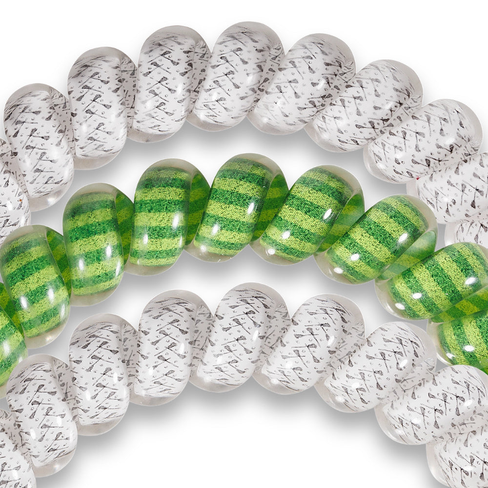 TELETIES Spiral Hair Coils Lacrosse Hair Ties (Set of 3)-Large
