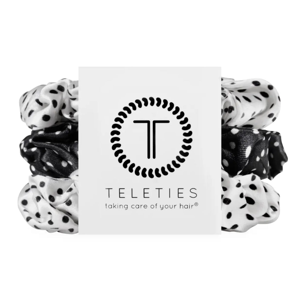TELETIES Polka Dot Party Silk Scrunchies