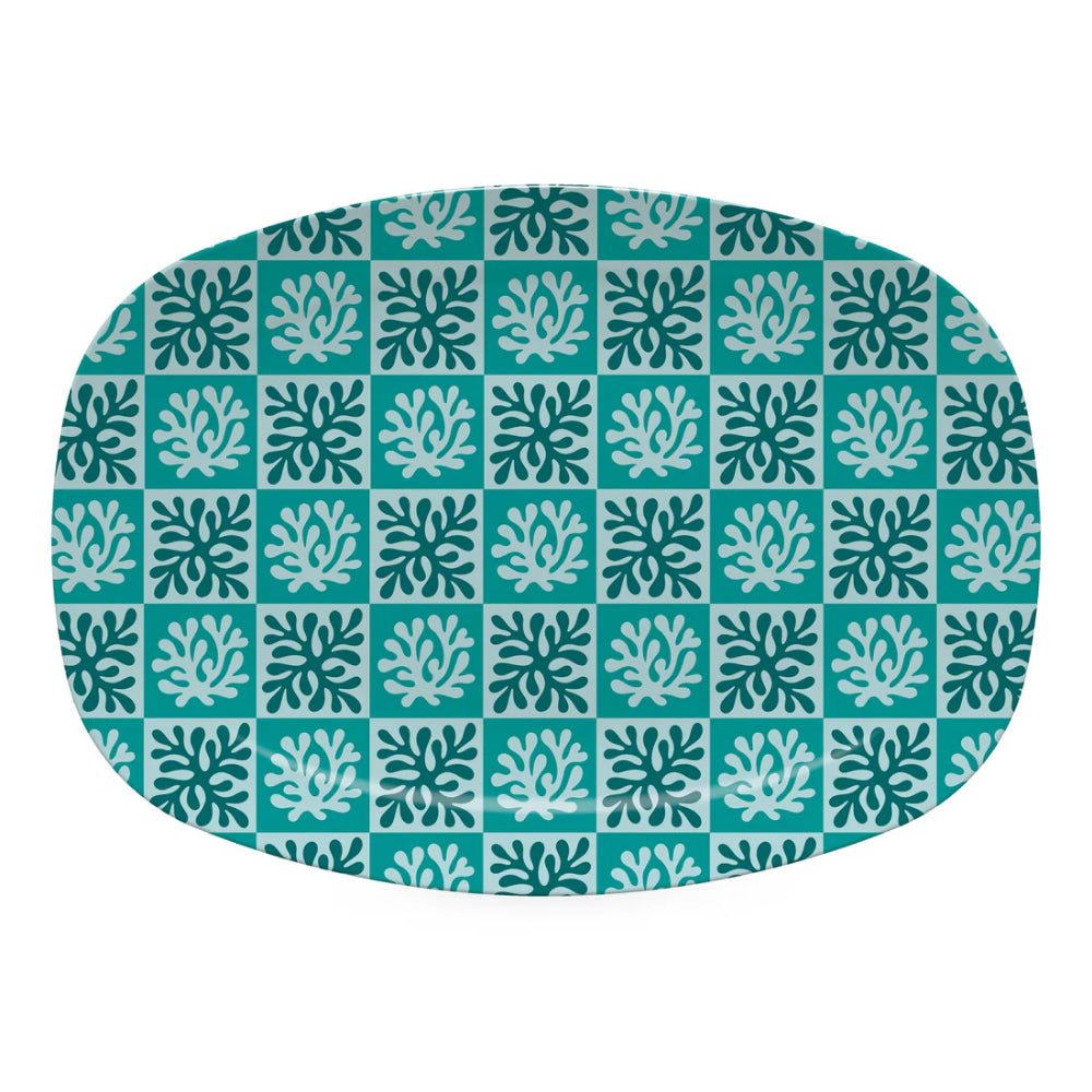 Mariposa Checkered Coral Platter