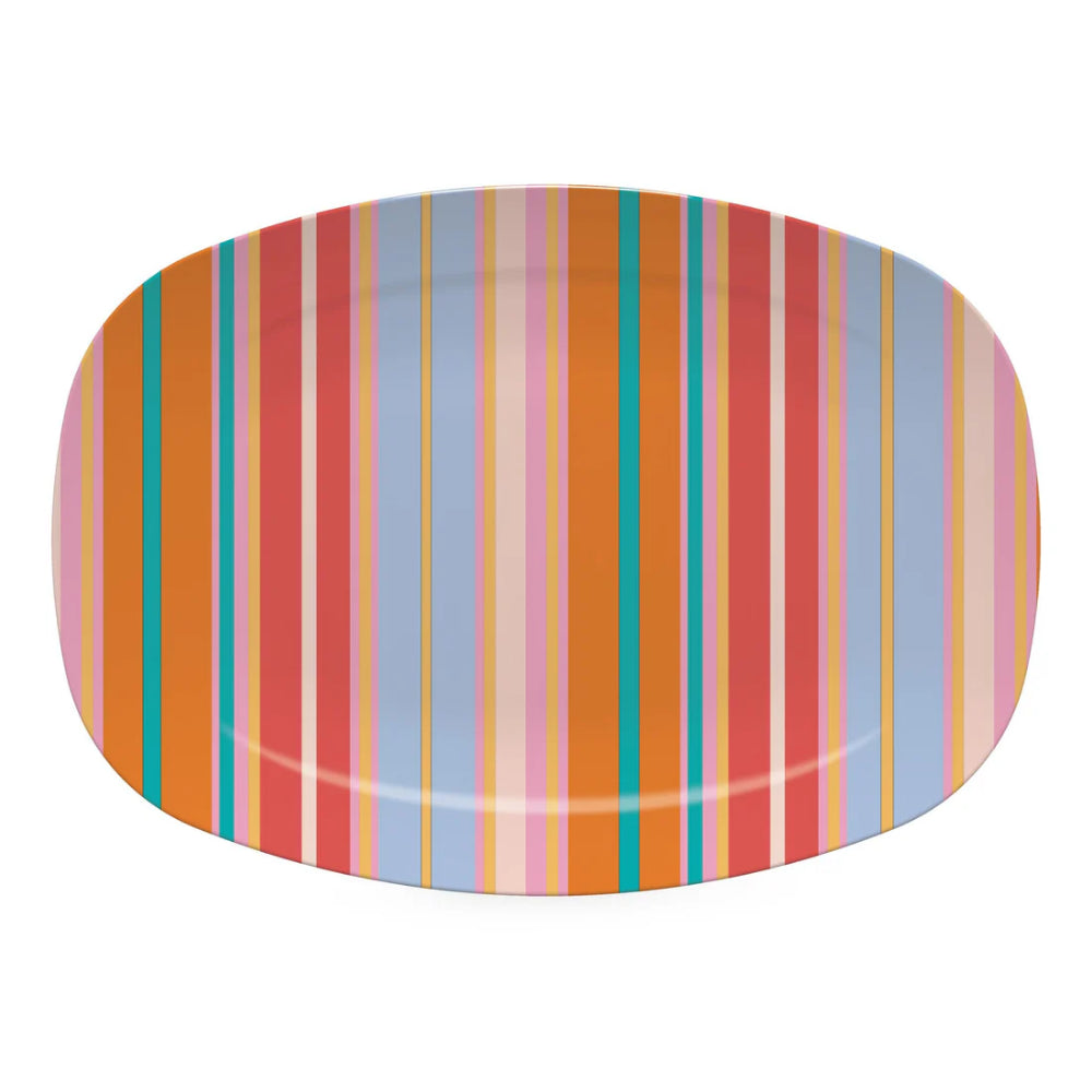 Mariposa Cabana Bright Stripes Platter