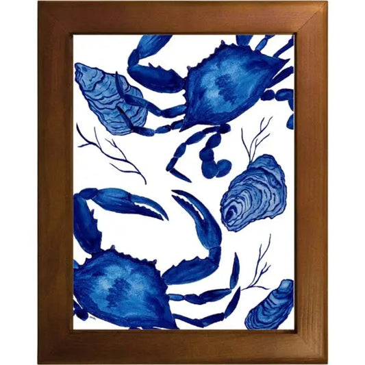 B McVan Designs Blue Crab & Oysters Tile Trivet