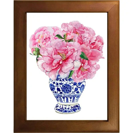 B McVan Designs Pink Peonies Tile Trivet
