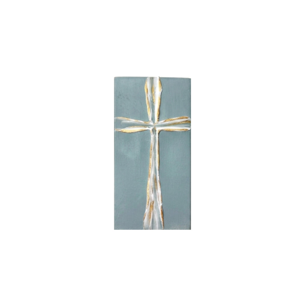 Ten Twenty Six Designs 4" x 7" Hand Painted White Cross Art