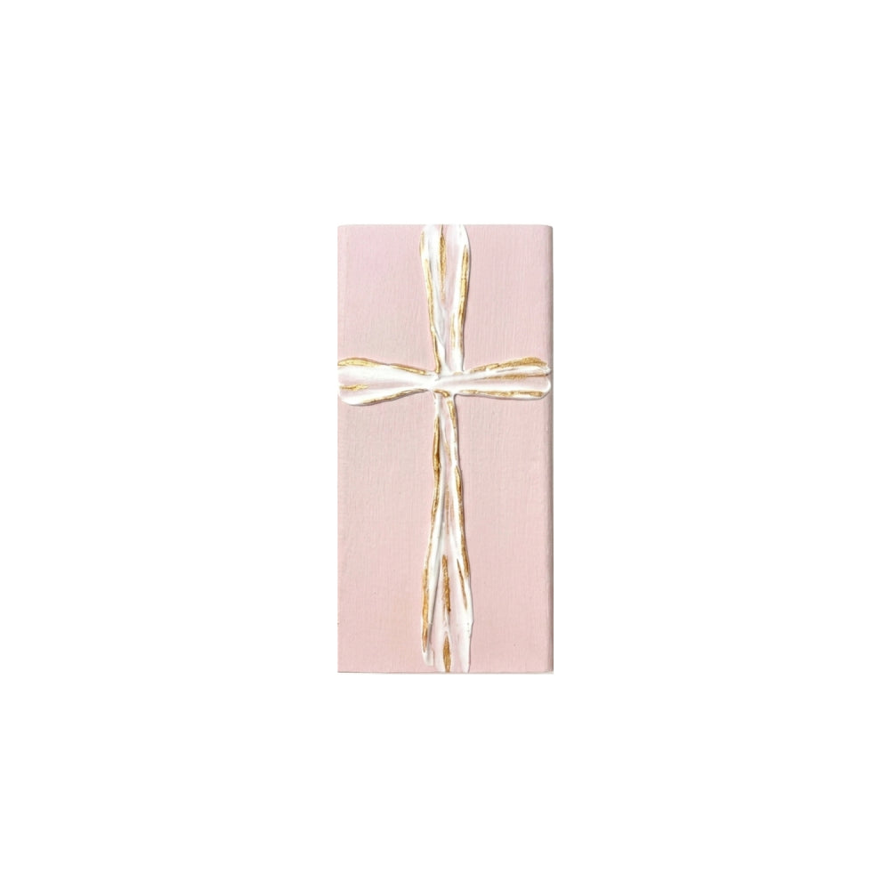 Ten Twenty Six Designs 4" x 7" Hand Painted White Cross Art