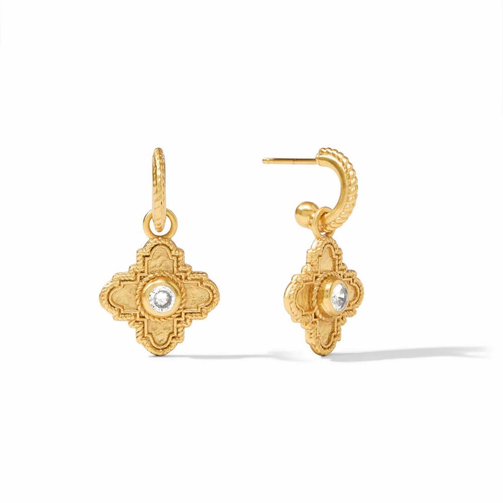 Julie Vos Theodora Hoop & Charm Earring - Cubic Zirconia