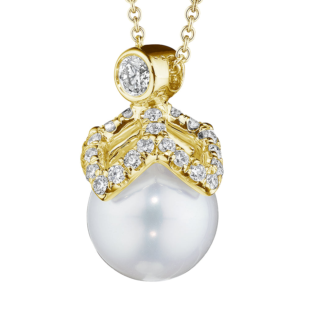 Verragio 18k Petal Cap Pearl Pendant