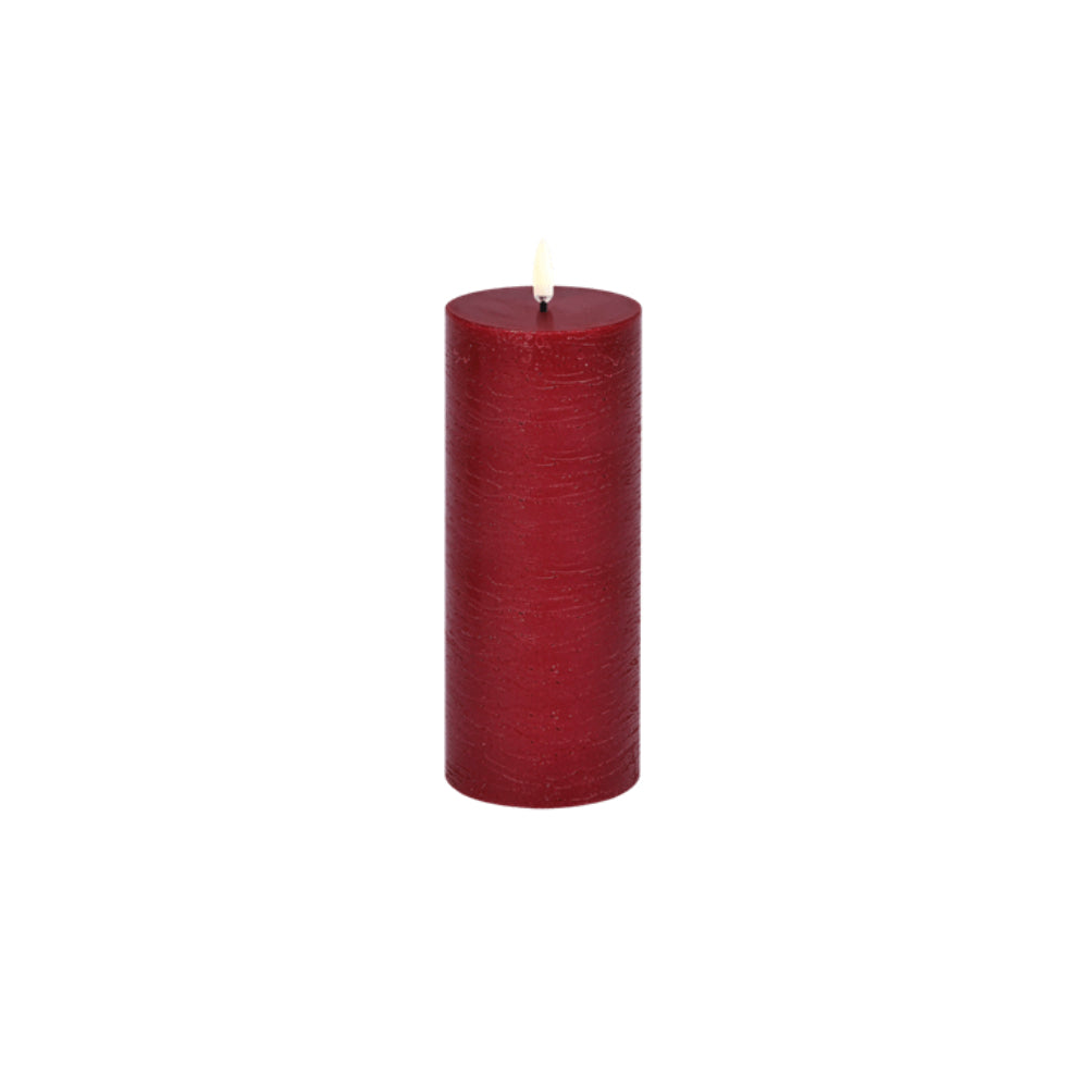 Uyuni Lighting Rustic LED Pillar Candle - Carmine Red
