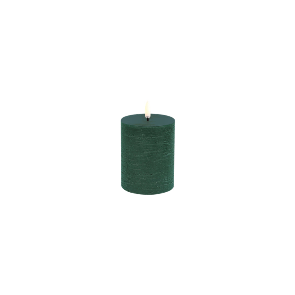 Uyuni Lighting Rustic LED Pillar Candle - Pine Green