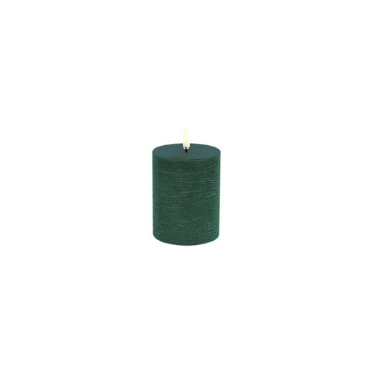 Uyuni Lighting Rustic LED Pillar Candle - Pine Green
