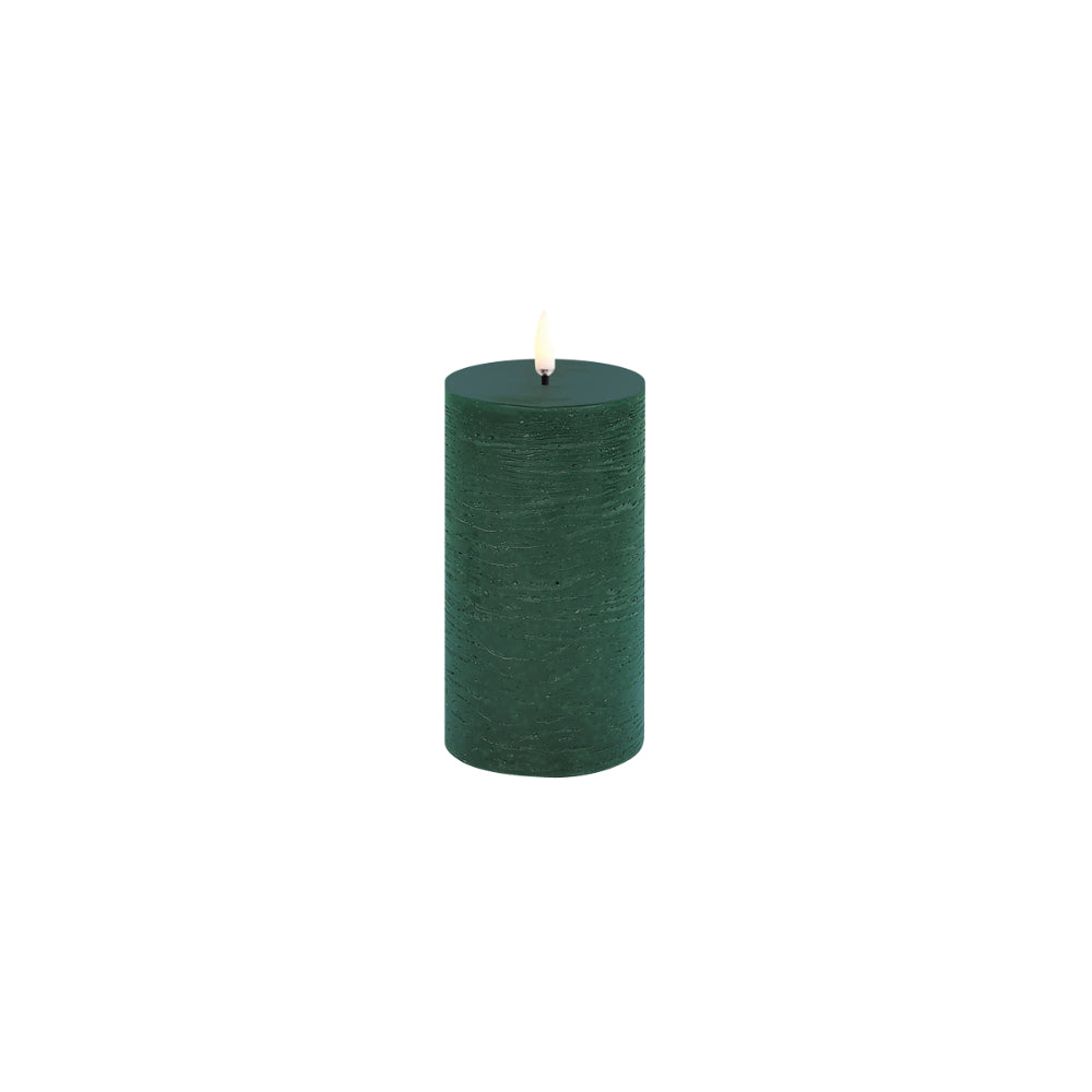 Uyuni Lighting Rustic LED Pillar Candle - Pine Green