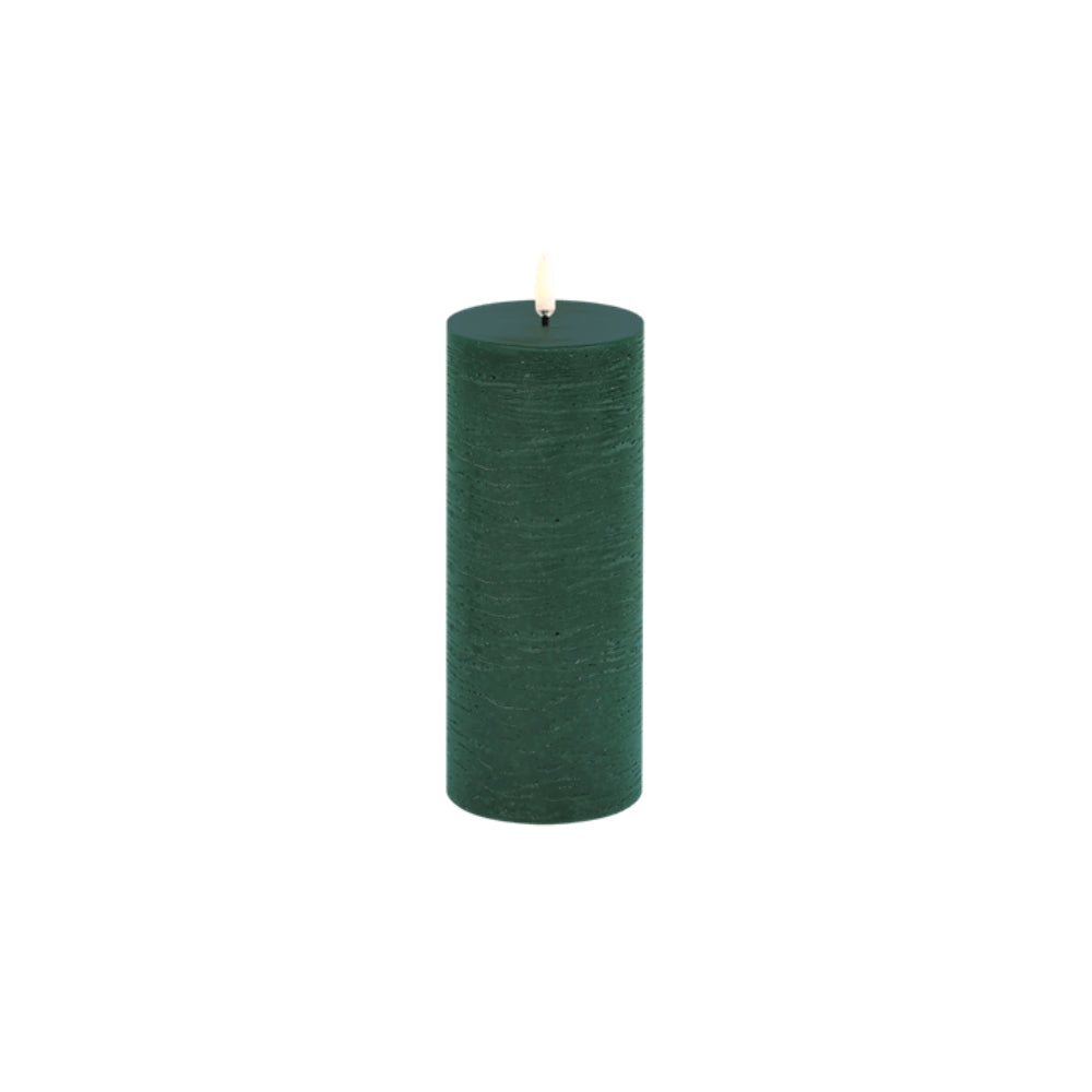 Uyuni Lighting Rustic LED Pillar Candle - Pine Green