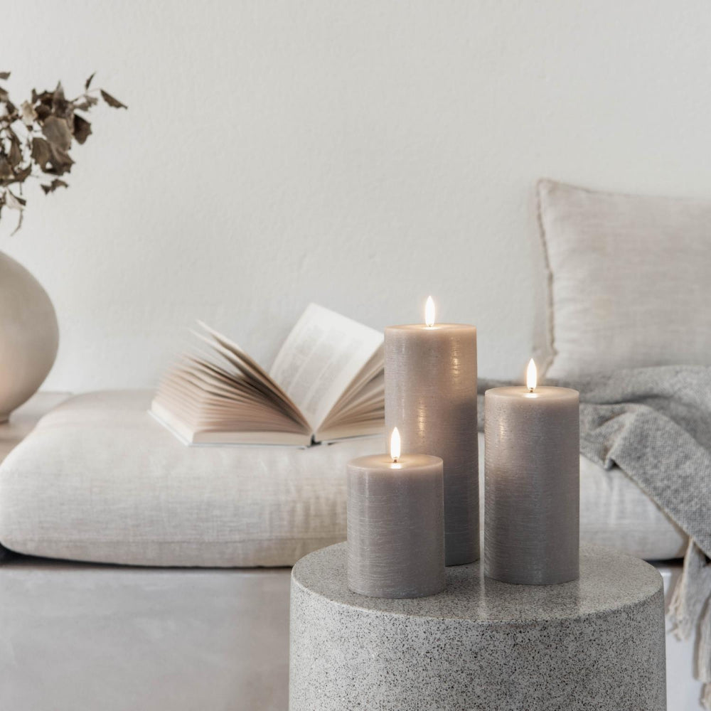 Uyuni Lighting LED Rustic Pillar Melted Candle- Sandstone