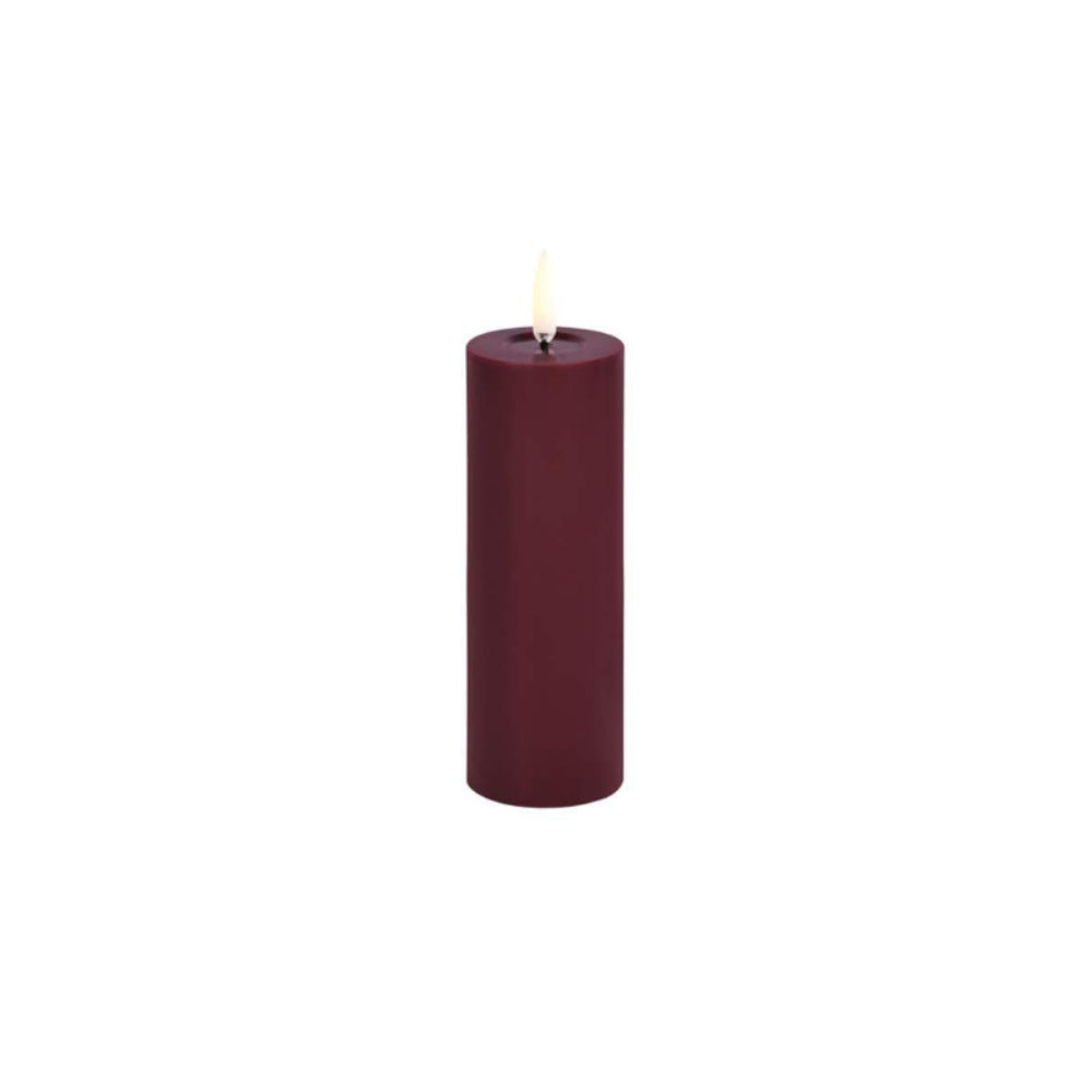 Uyuni Lighting LED Smooth Melted Pillar Candle-Wine Red