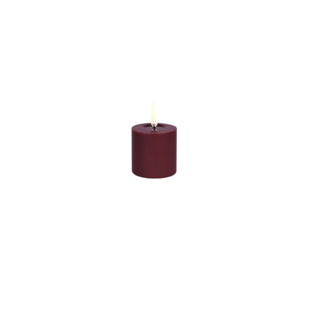 Uyuni Lighting LED Smooth Melted Pillar Candle-Wine Red