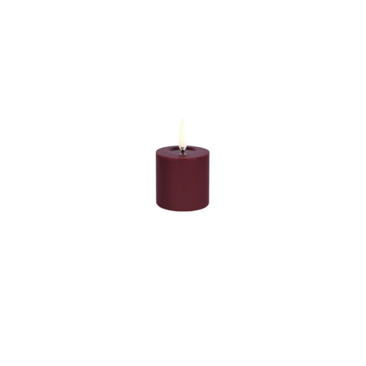 Uyuni Lighting LED Smooth Melted Pillar Candle-Wine Red