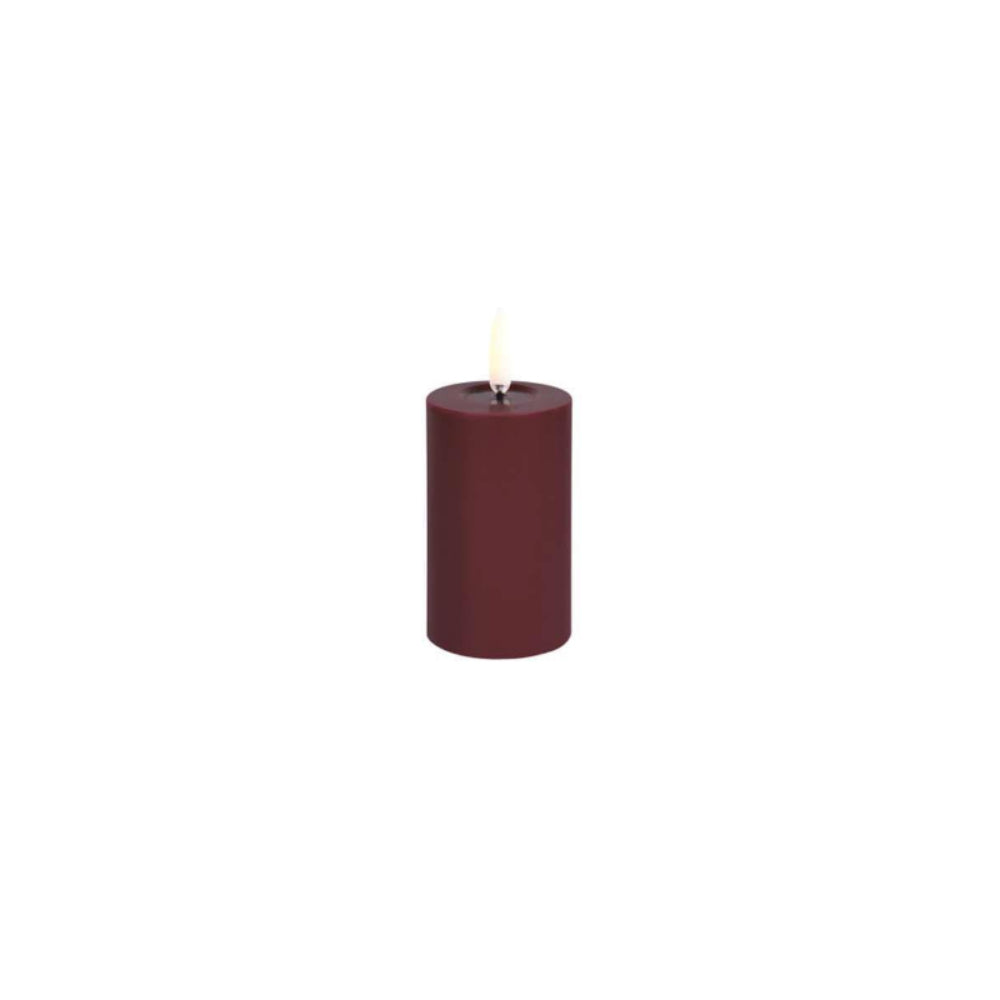 Uyuni Lighting LED Smooth Melted Pillar Candle-Wine Red