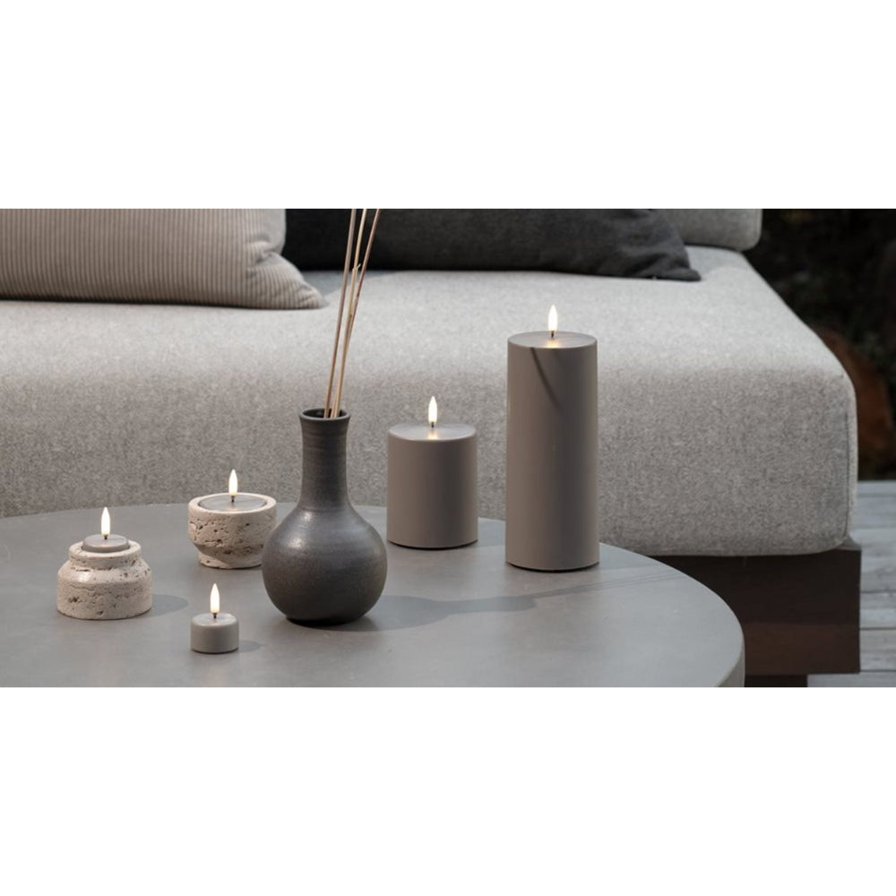 Uyuni Lighting LED Rechargeable Tealight Plain Sandstone Set of 2- "1.5 x 0.9"