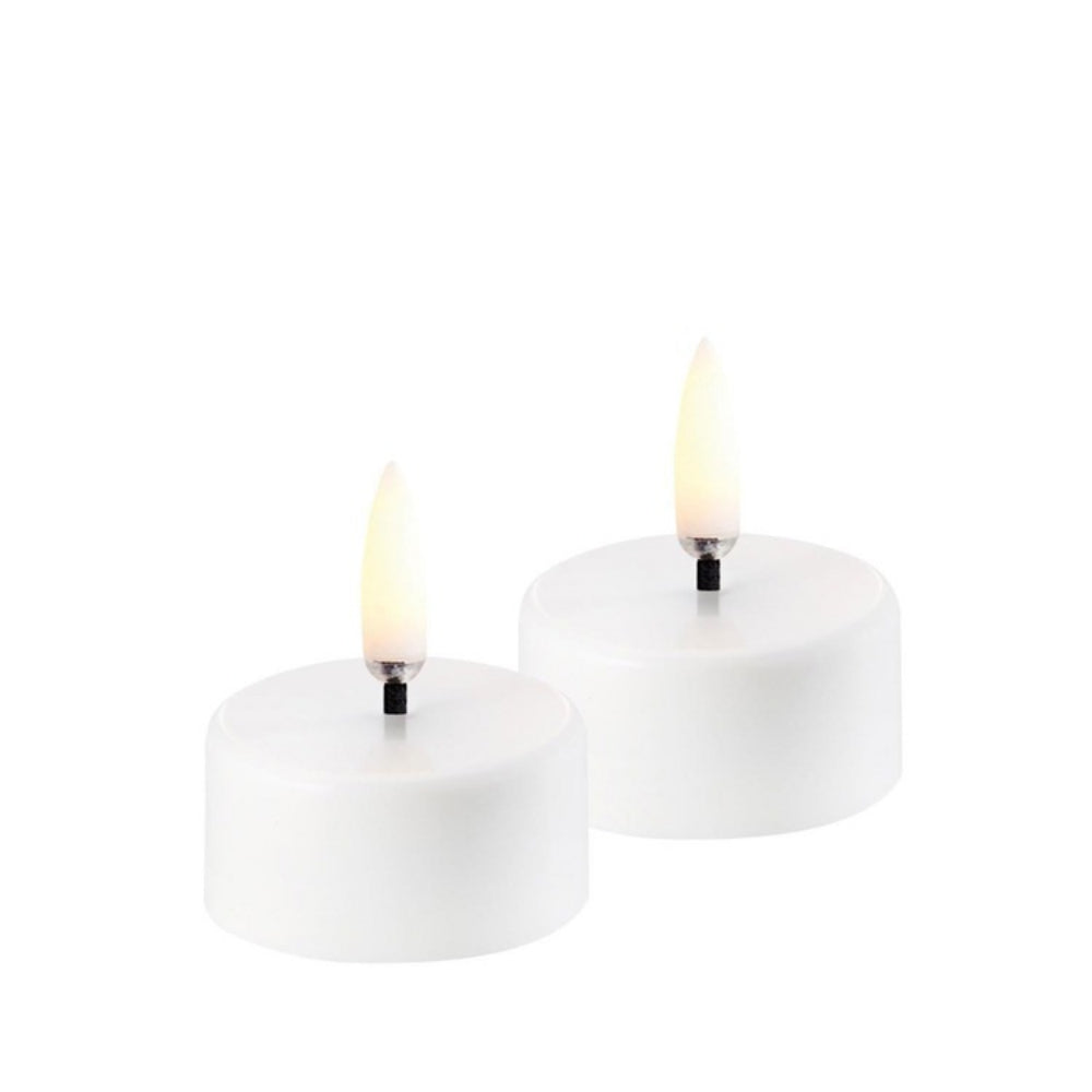 Uyuni Lighting LED Rechargeable Tealight Plain White Set of 2- "1.5 x 0.9"