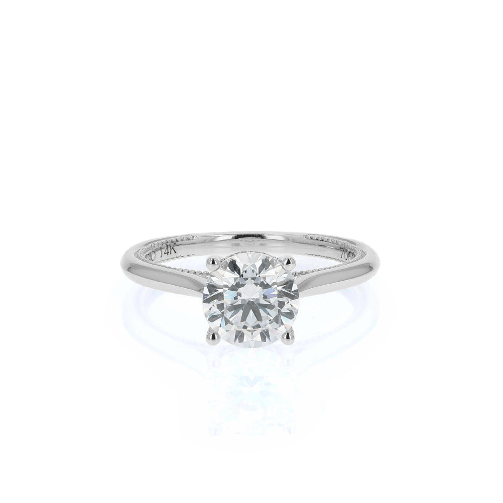 Verragio Renaissance 14k Gold Round Diamond Hidden Halo Engagement Ring