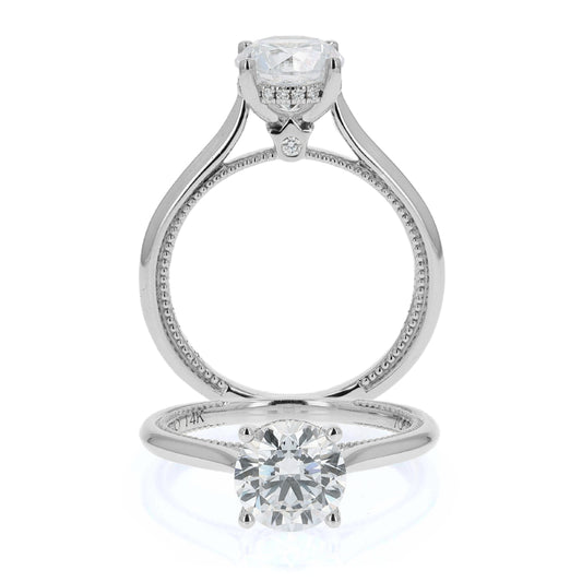 Verragio Renaissance 14k Gold Round Diamond Hidden Halo Engagement Ring