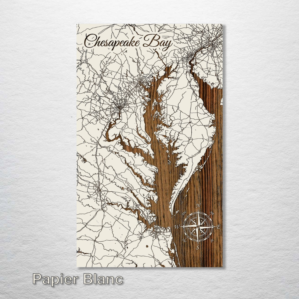 Fire & Pine Maryland Chesapeake Bay Map Board-Mini (7.25" x 12")