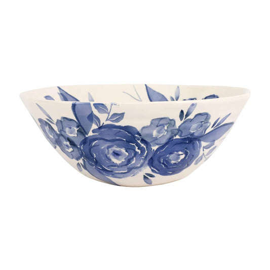 Vietri Blue Camellia Deep Serving Bowl