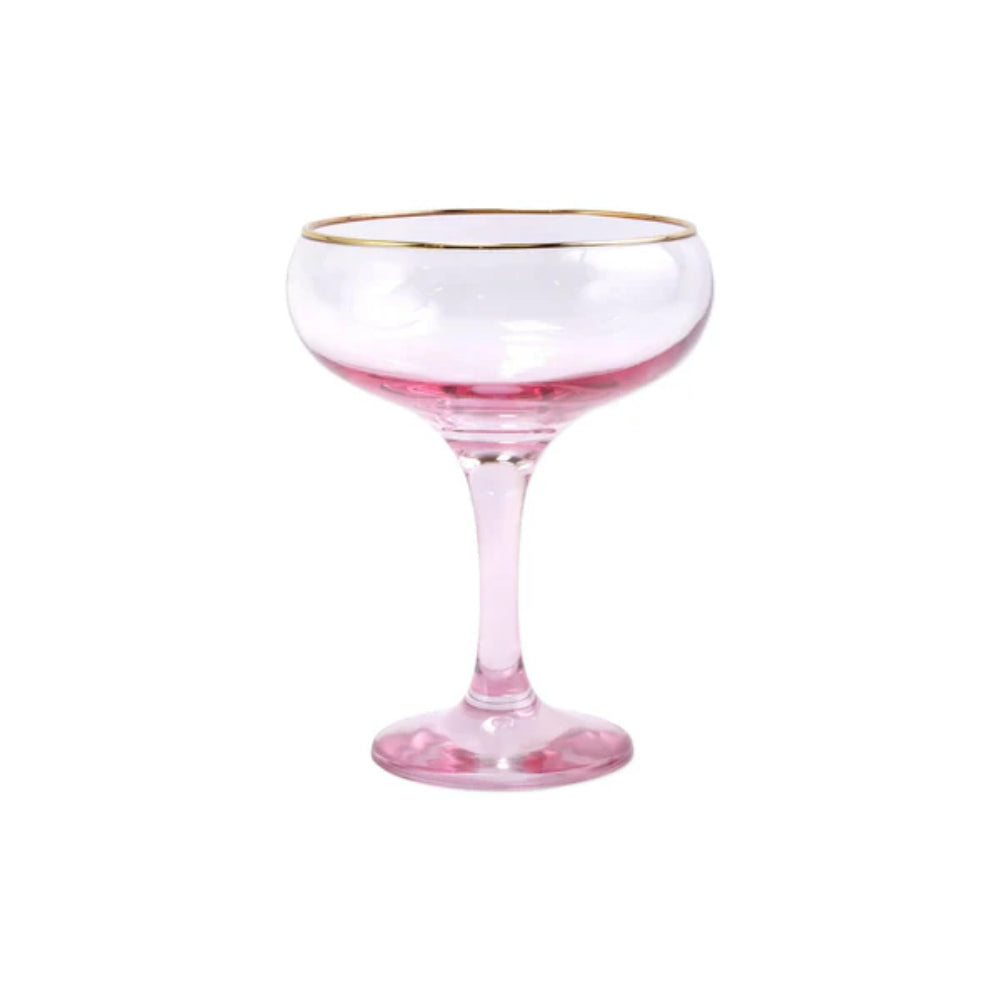 Vietri Rainbow Assorted Coupe Champagne Glasses - Set of 4