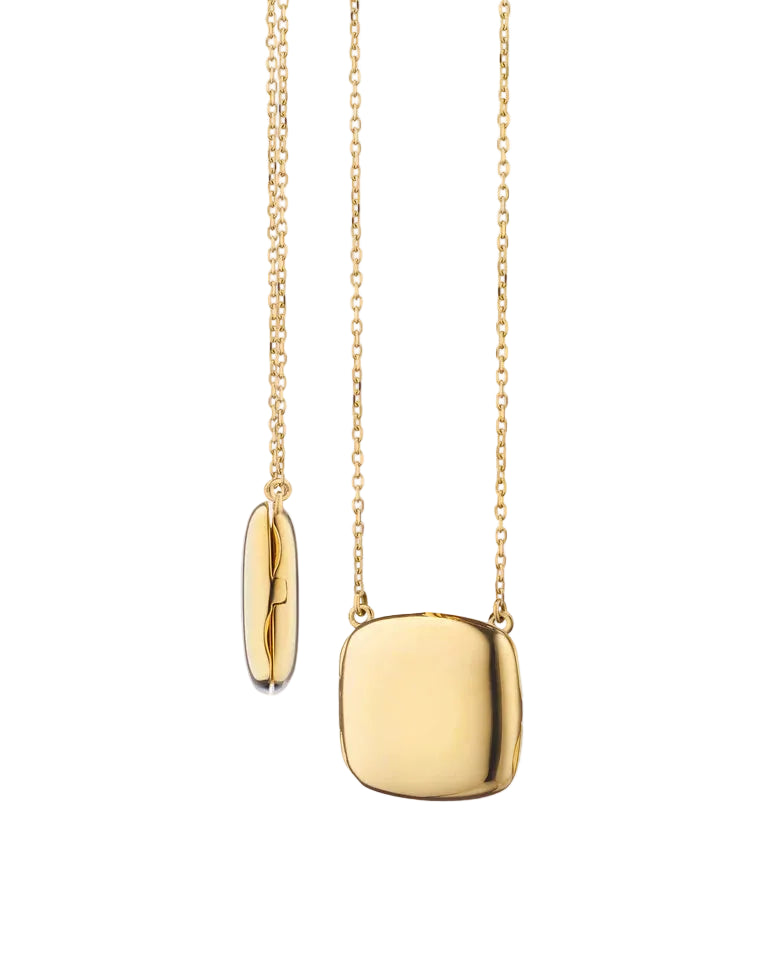 MRK 18k Gold Slim "Viv" Locket Necklace